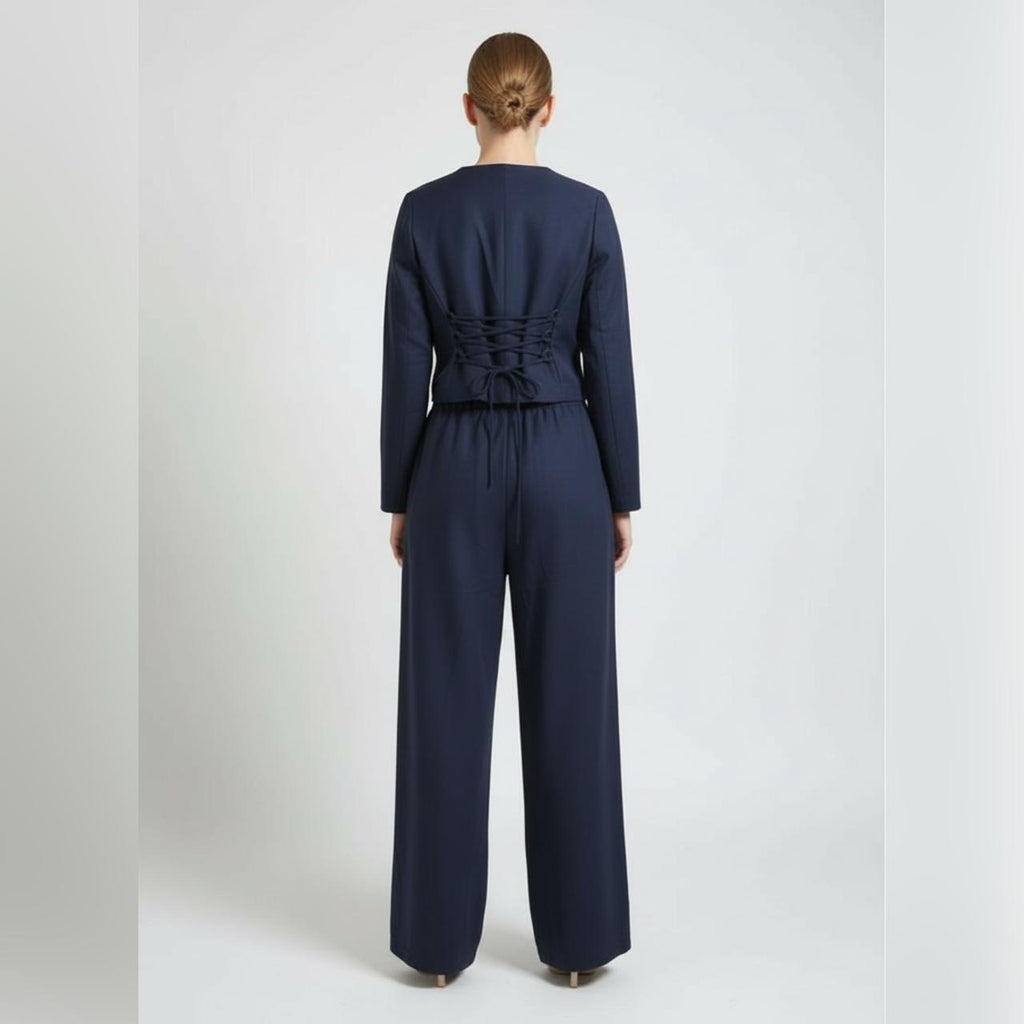 Women's Stylish Blazer Set (Blazer & Trouser) With Adjustable Lace For Any Size.