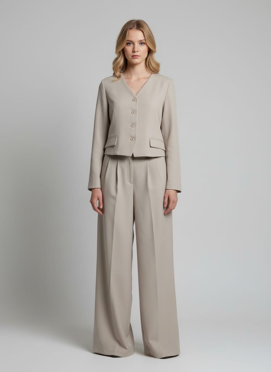 Women's Stylish Blazer Set (Blazer & Trouser) With Adjustable Lace For Any Size.