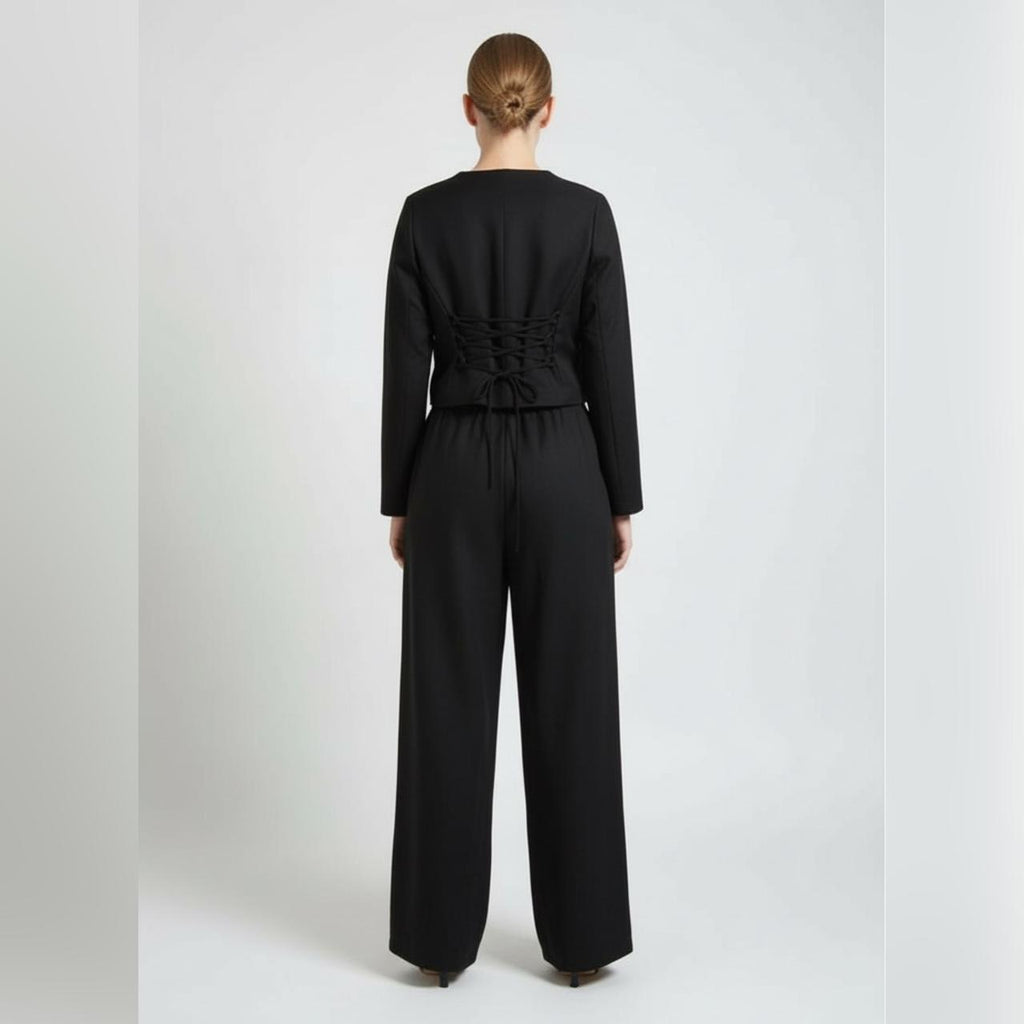 Women's Stylish Blazer Set (Blazer & Trouser) With Adjustable Lace For Any Size.