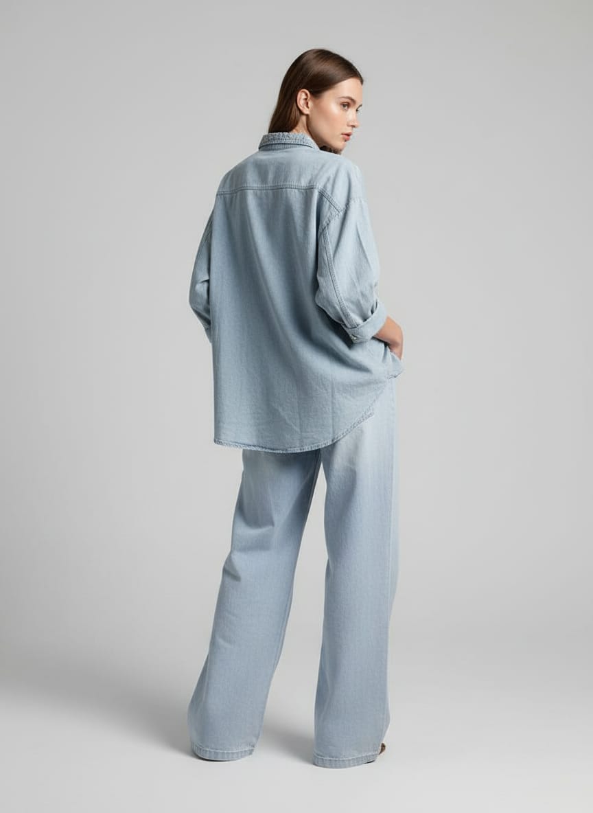 Light Blue Aim Denim Co-ord Set