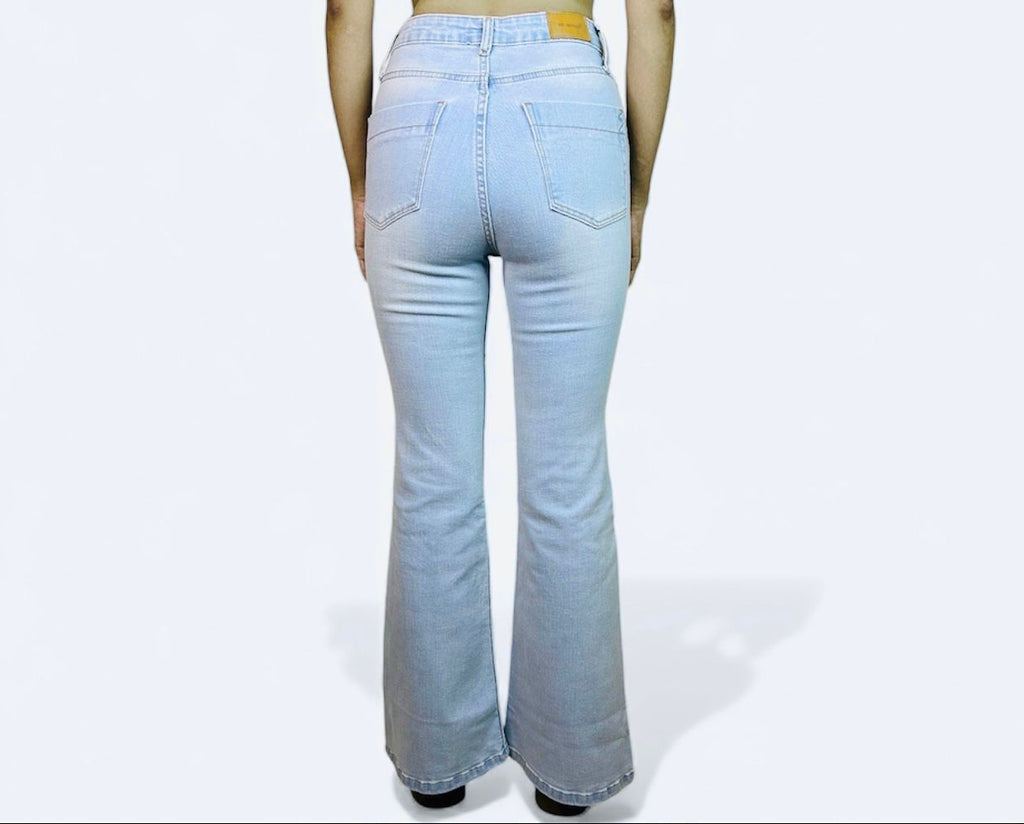 Blue Denim Bootcut Stretchable Low Waist Jeans