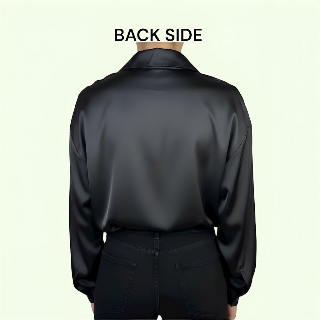 Luxury Satin Long Shirt In T-Shirt Style