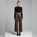 Sleek Espresso High-Rise Faux Leather Pants