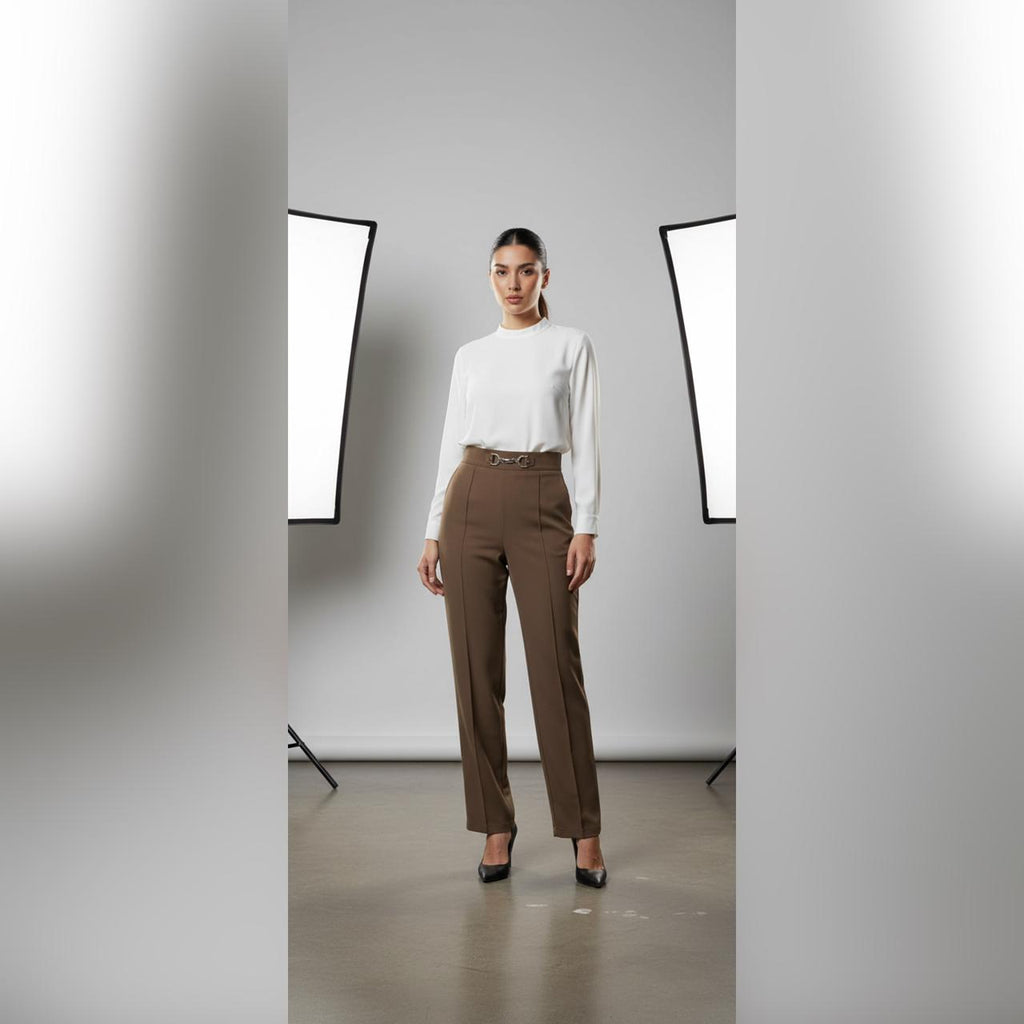 Brown Formal Trouser Pant - A High Quality Formal Trouser Pant With Side Zip and No Pockets